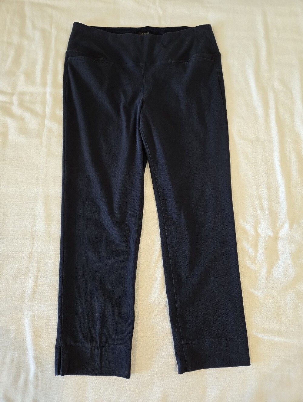 J Jill Wearever Smooth Fit Knit Jeans Size Large Navy Blue Pull On Stretchy